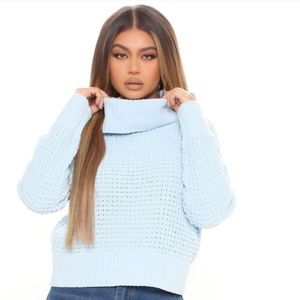 Turtleneck, light blue, lightweight, breathable! (M)